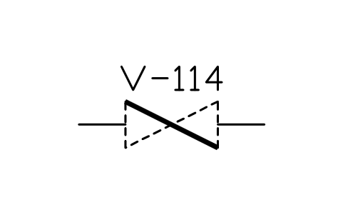 符號 Valve, butterfly type, form 1 的預覽，圖塊名 PPD_2126_VALVE_BUTTERFLY_F1