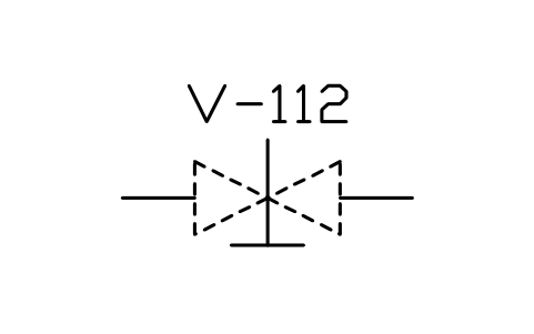符號 Valve, piston or plunger type 的預覽，圖塊名 PPD_2127_VALVE_PISTON