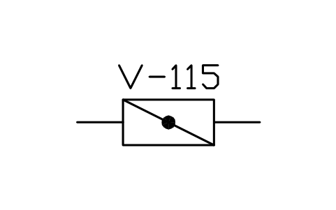 符號 Valve, butterfly type, form 2 的預覽，圖塊名 PPD_P089_VALVE_BUTTERFLY_F2