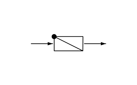 Anteprima del simbolo Valvola di ritegno, forma 2, blocco PPD_P090_CHECK_VALVE_F2