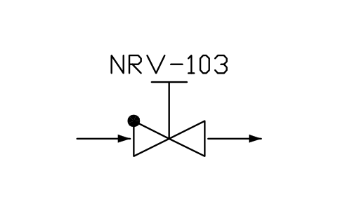 符號 Non-return and manual stop valve 的預覽，圖塊名 PPD_X2112_CHECK_STOP_VALVE