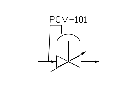 符號 Back-pressure valve, self-acting 的預覽，圖塊名 PPD_X2132_BACK_PRESSURE_VALVE
