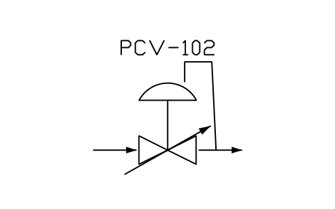 符號 Pressure reducer, self-acting 的預覽，圖塊名 PPD_X2133_PRESSURE_REDUCING_VALVE