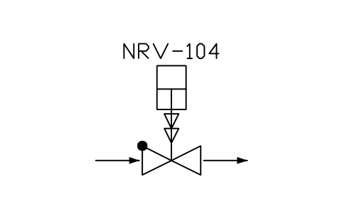 符號 Non-return valve, quick cylinder 的預覽，圖塊名 PPD_X6107_CHECK_VALVE_QUICK