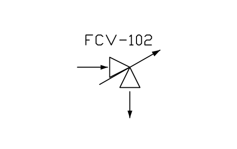 符號 Control valve, angle type 的預覽，圖塊名 PPD_X6111_CONTROL_VALVE_ANGLE