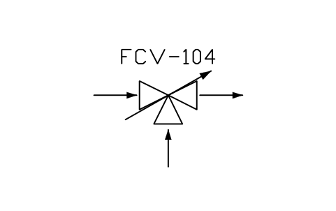 符號 Control valve, 3-way mixing 的預覽，圖塊名 PPD_X6113_CONTROL_VALVE_3WAY_MIX