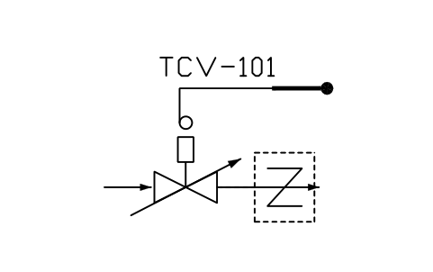 符號 Temperature valve, self-acting 的預覽，圖塊名 PPD_X6117_TEMP_CONTROL_SELF_ACTING