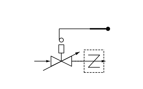 Anteprima del simbolo Valvola di temperatura, ad azione diretta, blocco PPD_X6117_TEMP_CONTROL_SELF_ACTING