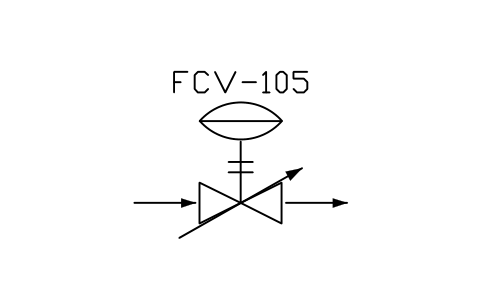 符號 Control valve, double diaphragm 的預覽，圖塊名 PPD_X6118_CONTROL_VALVE_DOUBLE_DIAPH
