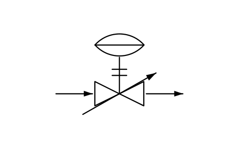 Anteprima del simbolo Valvola di regolazione, doppia membrana, blocco PPD_X6118_CONTROL_VALVE_DOUBLE_DIAPH