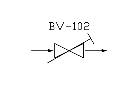 符號 Pre-set valve, balancing valve 的預覽，圖塊名 PPD_X6119_CONTROL_VALVE_PRESET