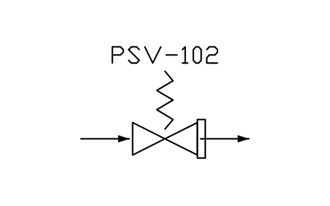 符號 Safety valve, spring, straight 的預覽，圖塊名 PPD_X6121_SAFETY_VALVE_SPRING