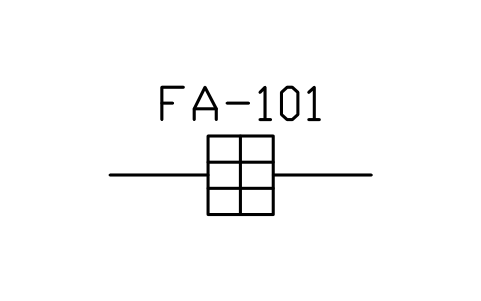 符號 Flame arrester 的預覽，圖塊名 PPD_2036_FLAME_ARRESTER