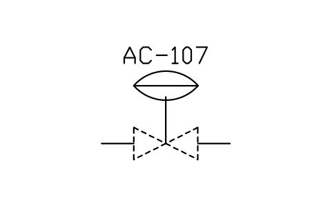 符號 Diaphragm actuator, double acting 的預覽，圖塊名 PPD_726_ACTUATOR_DIAPHRAGM_DOUBLE