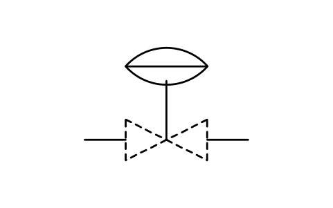 Anteprima del simbolo Attuatore a membrana, a doppio effetto, blocco PPD_726_ACTUATOR_DIAPHRAGM_DOUBLE