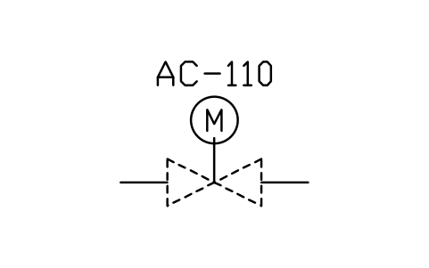符號 Electrical motor actuator 的預覽，圖塊名 PPD_P002_ACTUATOR_MOTOR