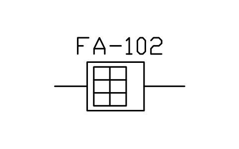符號 Flame arrester, explosion proof 的預覽，圖塊名 PPD_P016_FLAME_ARRESTER_EXPLOSION