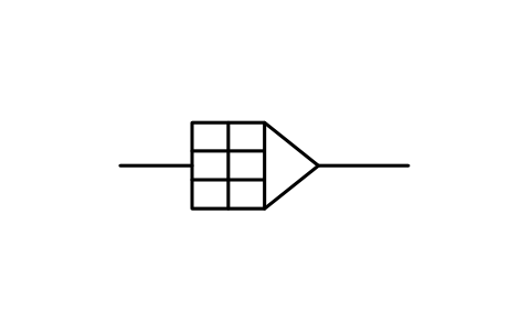 Vorschau des Symbols Flammendurchschlagsicherung, detonationssicher, Block PPD_P017_FLAME_ARRESTER_DETONATION