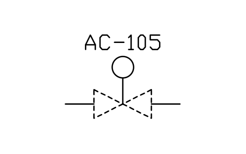 符號 Actuator, type not indicated 的預覽，圖塊名 PPD_P050_ACTUATOR_GENERAL