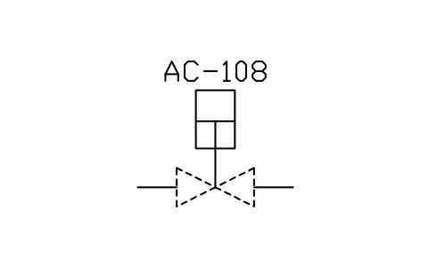 符號 Cylinder actuator, linear or rotating 的預覽，圖塊名 PPD_P051_ACTUATOR_CYLINDER