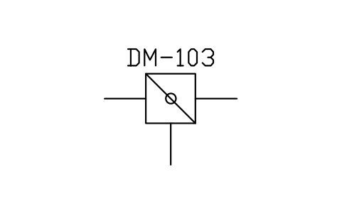 符號 3-way on-off damper 的預覽，圖塊名 PPD_X6151_DAMPER_3WAY