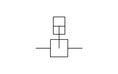 Vorschau des Symbols Schieberklappe, Zylinderantrieb, Block PPD_X6153_DAMPER_KNIFE_GATE