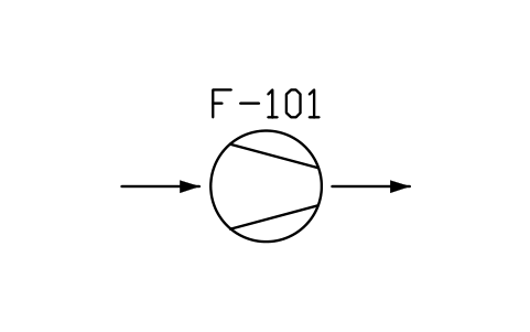 符號 Fan, blower, compressor, general 的預覽，圖塊名 PPD_2302_FAN_COMPRESSOR