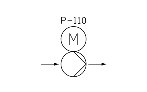 符號 Pump, integrated motor 的預覽，圖塊名 PPD_X2311_PUMP_INTEGRATED_MOTOR