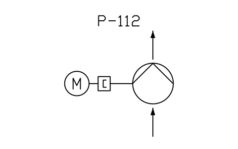 符號 Pump, glandless, magnet transmission 的預覽，圖塊名 PPD_X6307_PUMP_GLANDLESS_MAGNET