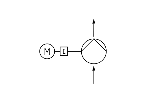 Anteprima del simbolo Pompa, senza premistoppa, trasmissione magnetica, blocco PPD_X6307_PUMP_GLANDLESS_MAGNET