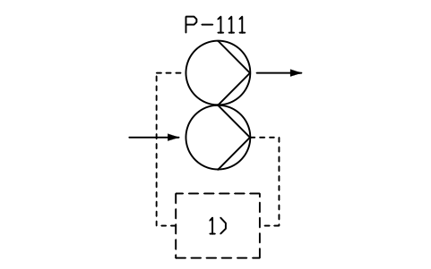 符號 Pump, re-entry type (condensate pump) 的預覽，圖塊名 PPD_X6310_PUMP_RE_ENTRY