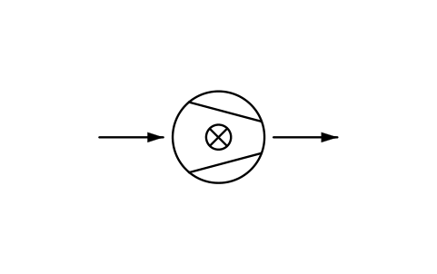 Anteprima del simbolo Compressore, a palette, blocco PPD_X6334_COMPRESSOR_ROTARY_VANE