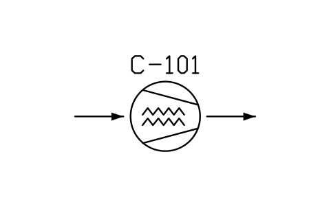 符號 Compressor, screw type 的預覽，圖塊名 PPD_X8161_COMPRESSOR_SCREW