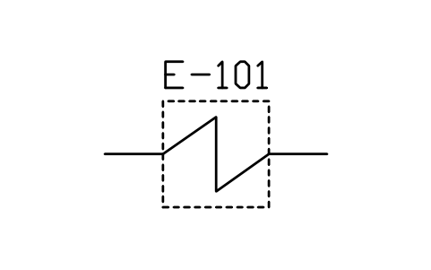 符號 Heating or cooling surface, form 1 的預覽，圖塊名 PPD_2501_HEATING_SURFACE_F1