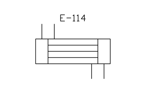 符號 Heat exchanger, straight tubes 的預覽，圖塊名 PPD_2511_HX_STRAIGHT_TUBES