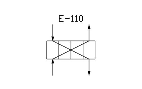 符號 Plate heat exchanger, form 1 的預覽，圖塊名 PPD_2516_PLATE_HX_F1