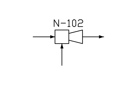 符號 Mixing nozzle, injector 的預覽，圖塊名 PPD_P013_MIXING_NOZZLE