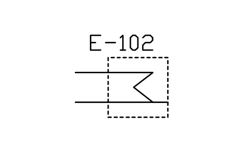 符號 Heating or cooling surface, form 2 的預覽，圖塊名 PPD_P014_HEATING_SURFACE_F2