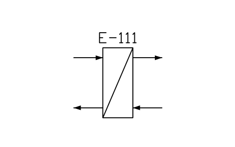 符號 Plate heat exchanger, form 2 的預覽，圖塊名 PPD_P081_PLATE_HX_F2