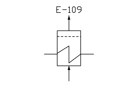 符號 Evaporator, reboiler 的預覽，圖塊名 PPD_X6404_EVAPORATOR