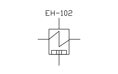 符號 Electric heater, superheater 的預覽，圖塊名 PPD_X6405_ELECTRIC_HEATER