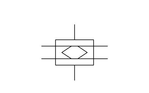 Vorschau des Symbols Kondensator, 2 Wasserzüge, Form 2, Block PPD_X6409_CONDENSER_2PASS_F2