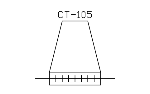 符號 Cooling tower, dry, natural draught 的預覽，圖塊名 PPD_X6423_COOLING_TOWER_DRY_NAT