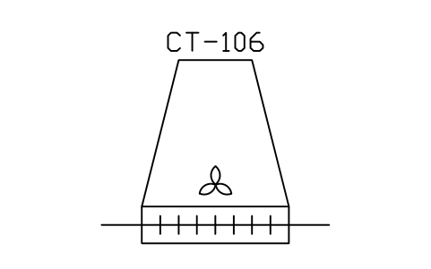 符號 Cooling tower, dry, forced draught 的預覽，圖塊名 PPD_X6424_COOLING_TOWER_DRY_FORCED