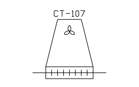 符號 Cooling tower, dry, induced draught 的預覽，圖塊名 PPD_X6425_COOLING_TOWER_DRY_INDUCED