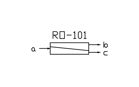 符號 RO membrane element, form 1 的預覽，圖塊名 PPD_P091_RO_ELEMENT_F1