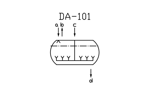 符號 De-aerator, spray nozzle type 的預覽，圖塊名 PPD_X6410_DEAERATOR_SPRAY_FW