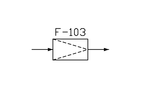符號 Strainer, inline 的預覽，圖塊名 PPD_X6502_STRAINER_INLINE