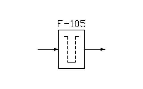 符號 Cartridge or bag filter, general 的預覽，圖塊名 PPD_X6503_CARTRIDGE_FILTER