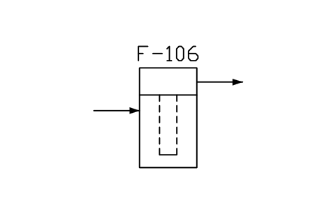 符號 Cartridge filter, outside-in flow 的預覽，圖塊名 PPD_X6504_CARTRIDGE_OUTSIDE_IN